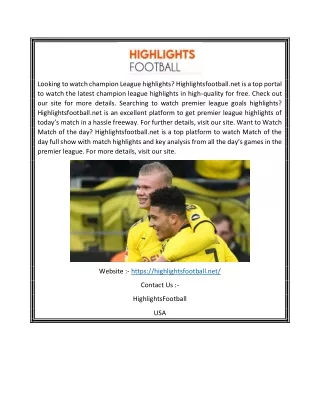 Best Site for Football Videos | Highlightsfootball.net