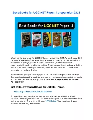best books for ugc net paper 1 preparation 2021
