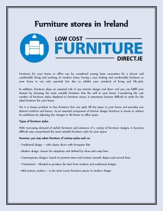 Furniture stores in Ireland
