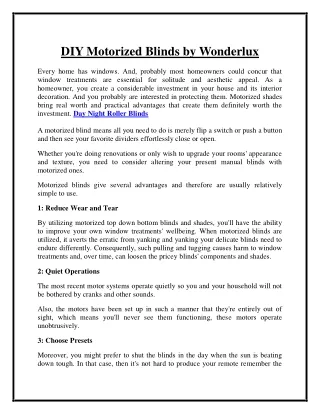 diy motorized blinds by wonderlux