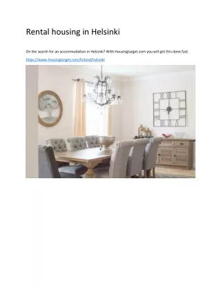 rental housing in helsinki
