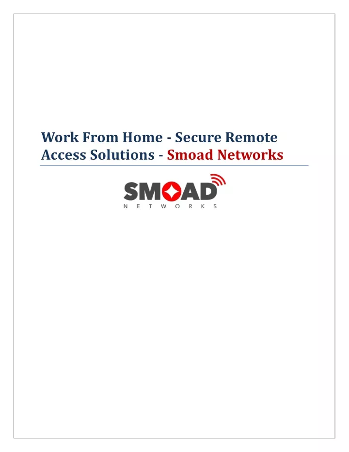 work from home secure remote access solutions
