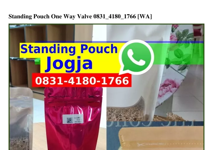 standing pouch one way valve 0831 4180 1766 wa