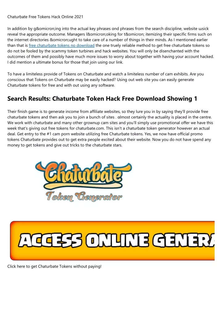 chaturbate free tokens hack online 2021