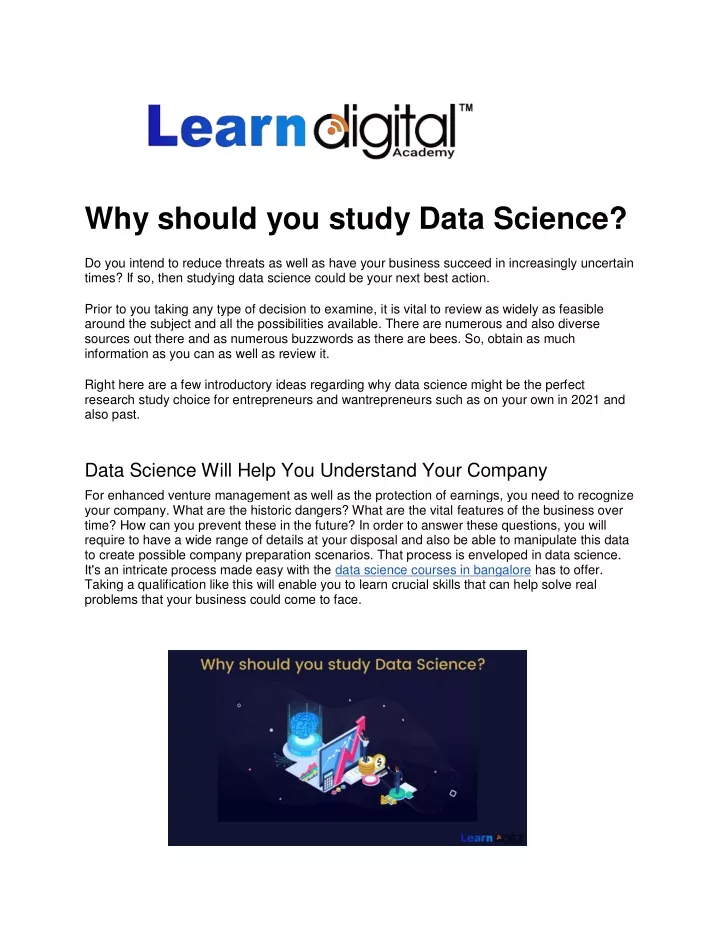 why should you study data science do you intend