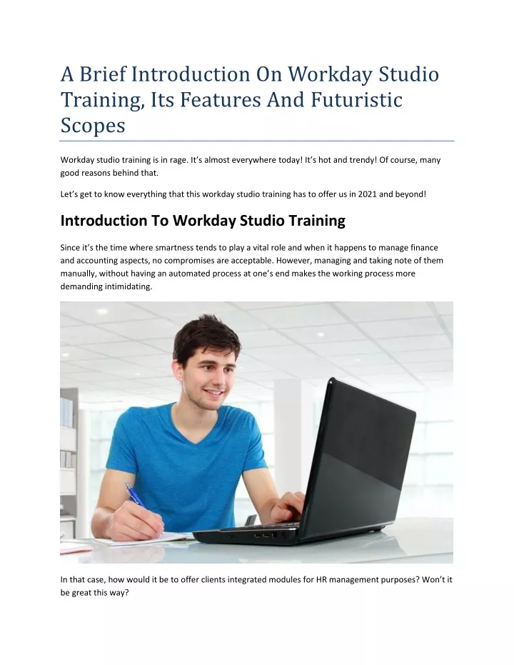 a brief introduction on workday studio training