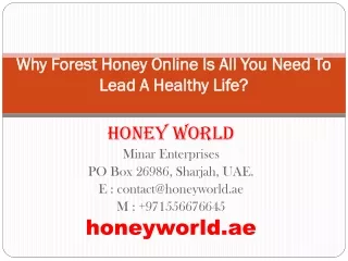 Why Forest Honey Online Is All You Need To Lead A Healthy Life?