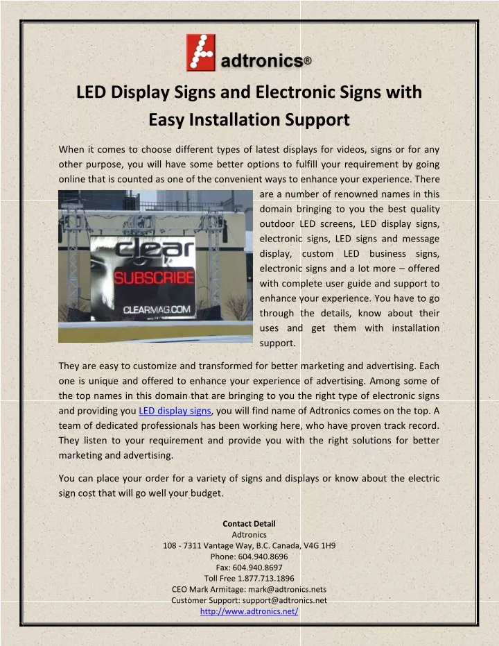 led display signs and electronic signs with easy