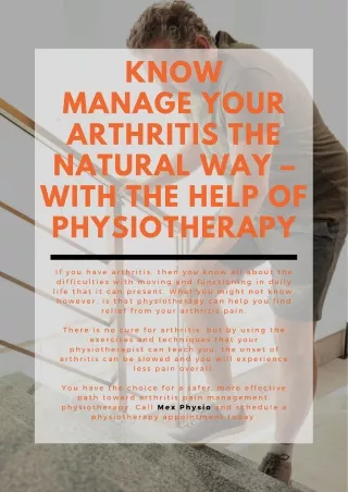 Manage Your Arthritis the Natural Way – With the Help of Physiotherapy