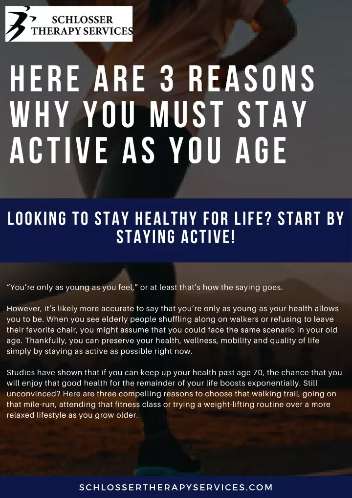 here are 3 reasons why you must stay active