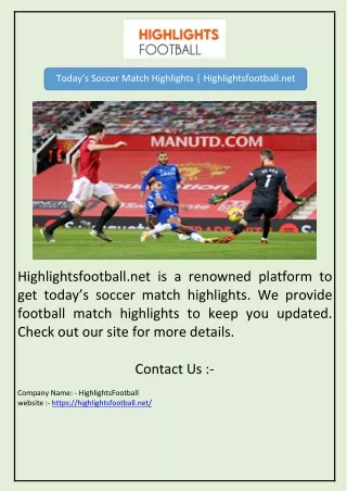 Today’s Soccer Match Highlights | Highlightsfootball.net