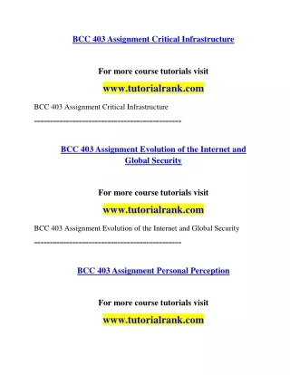BCC 403 Education Organization- tutorialrank.com