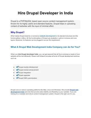 Hire drupal developer in India - Best Drupal Developer in India 2021