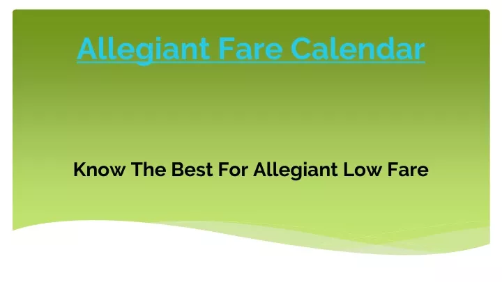 allegiant fare calendar