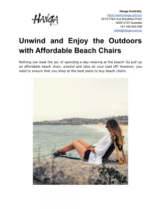 Unwind and Enjoy the Outdoors with Affordable Beach Chairs