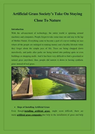 artificial grass society s take on staying