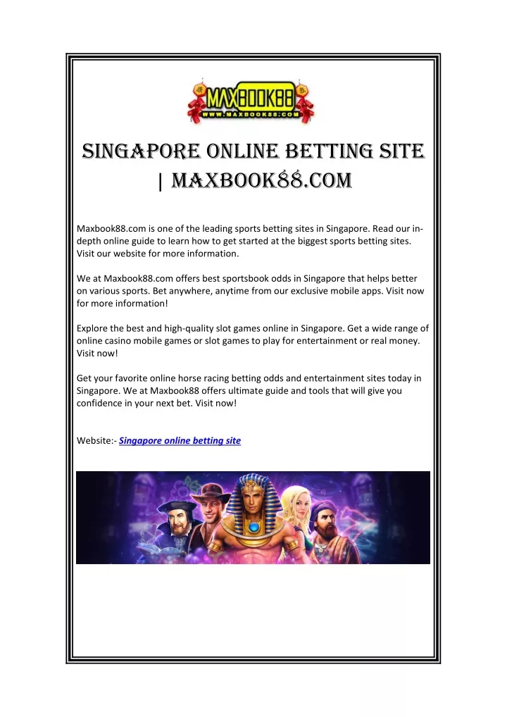 singapore online betting site maxbook88 com