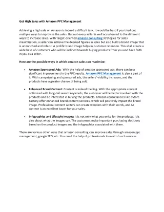 get high sales with amazon ppc management