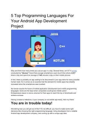5 top programming languages for your android