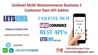 Unilevel MLM WooCommerce Rest API Addon | UMW Wordpress Rest API FrontEnd | UMW B2C API Plugin