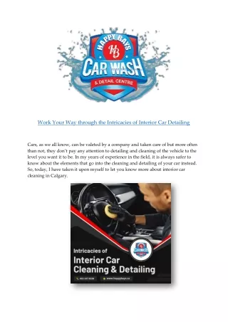 Work Your Way through the Intricacies of Interior Car Detailing