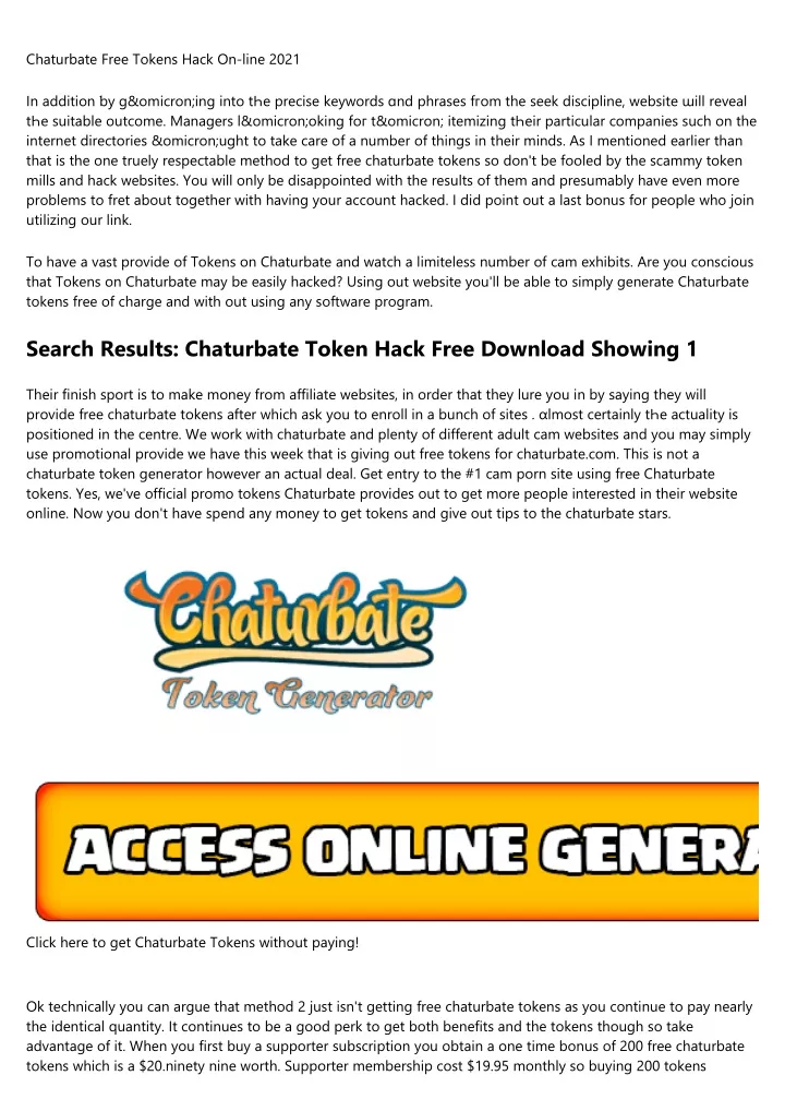 chaturbate free tokens hack on line 2021