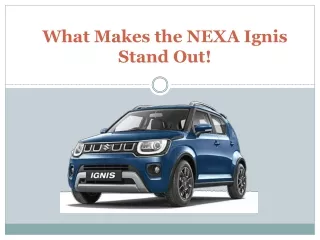 What Makes the NEXA Ignis Stand Out!