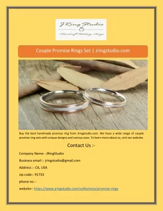 Couple Promise Rings Set | Jringstudio.com