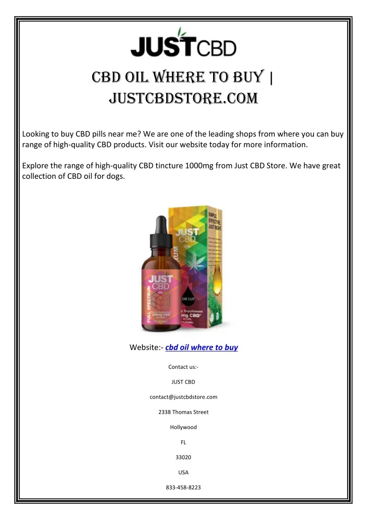 cbd oil where to buy justcbdstore com