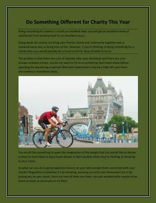 do something different for charity this year