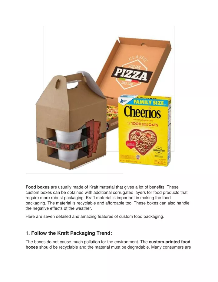food boxes are usually made of kraft material