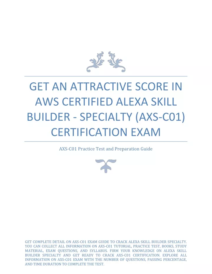 get an attractive score in aws certified alexa