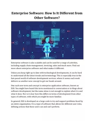 enterprise software how is it different from