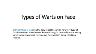 types of warts on face