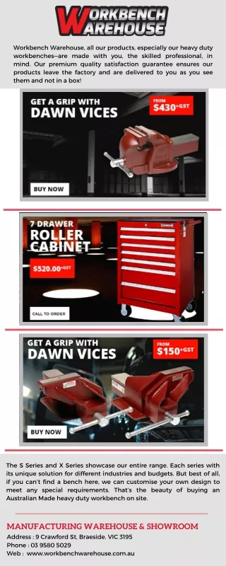 workbench warehouse all our products especially