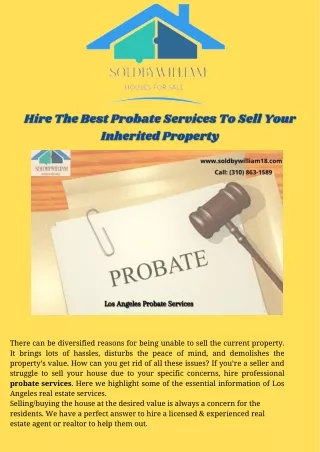 Hire the Best Probate Services to Sell Your Real Estate