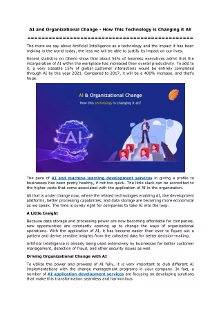 ai and organizational change how this technology
