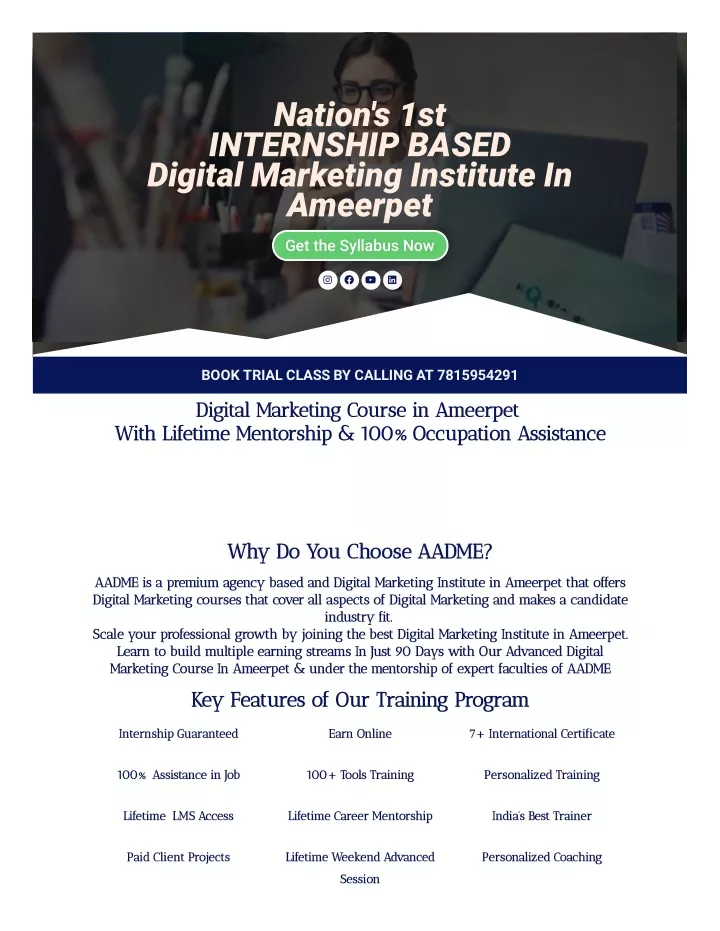 nation s 1st internship based digital marketing