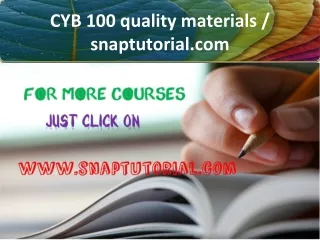 CYB 100 quality materials / snaptutorial.com