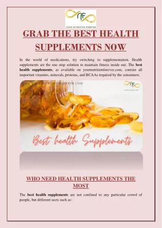 grab the best health supplements now