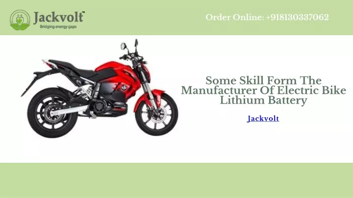 some skill form the manufacturer of electric bike