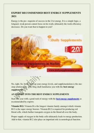 Best Energy Supplements