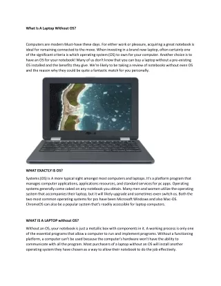 what is a laptop without os computers are modern