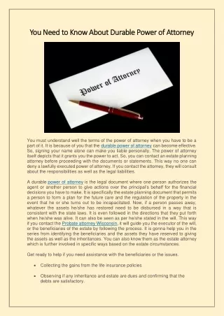 you need to know about durable power of attorney