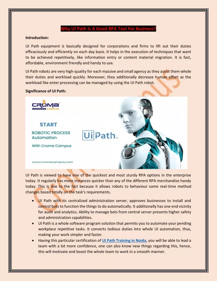why ui path is a good rpa tool for business