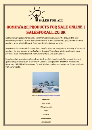 Homeware Products for Sale Online | Salesforall.co.uk