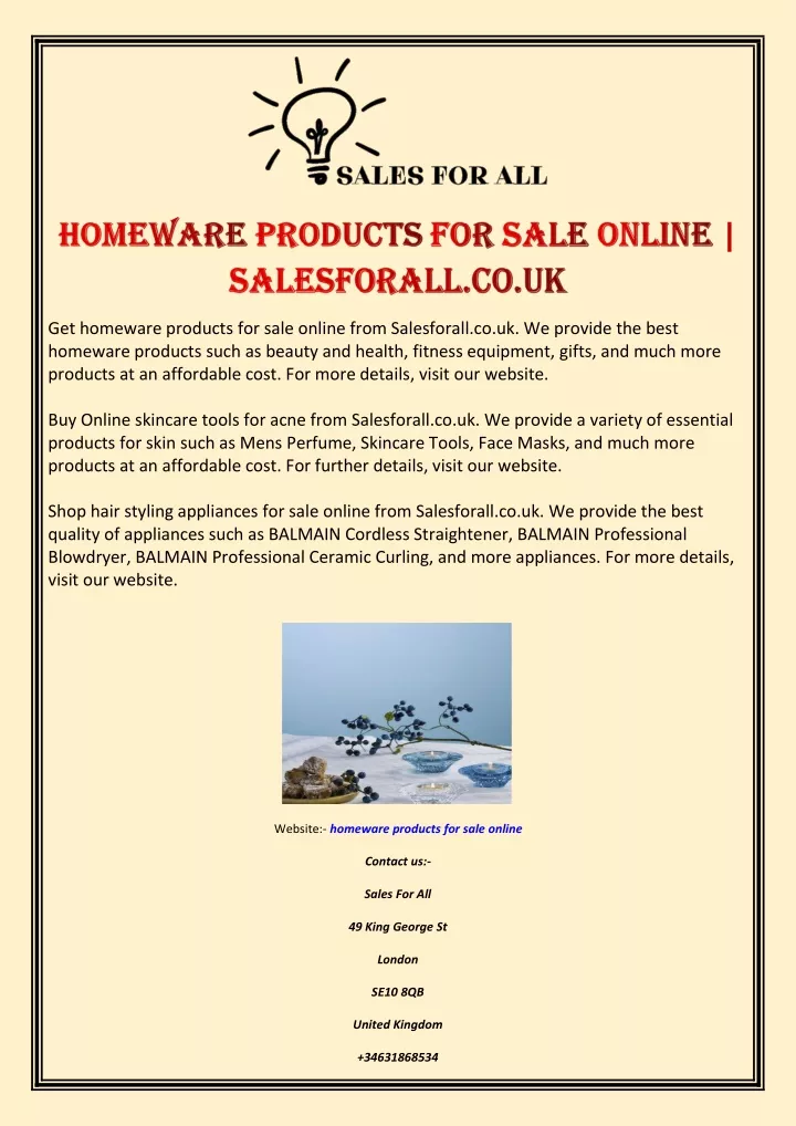 get homeware products for sale online from