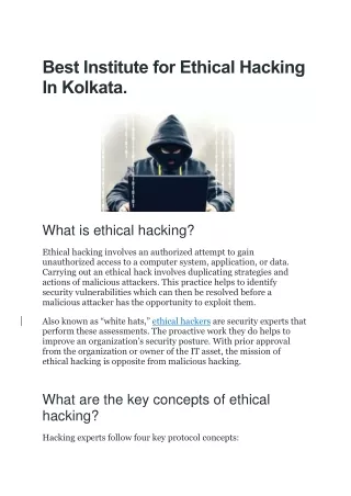 best institute for ethical hacking in kolkata
