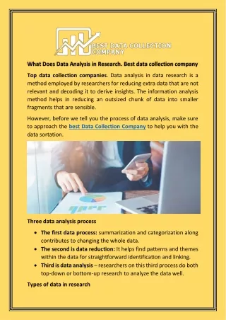 What Does Data Analysis in Research? Best data collection company