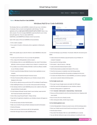 email setup center